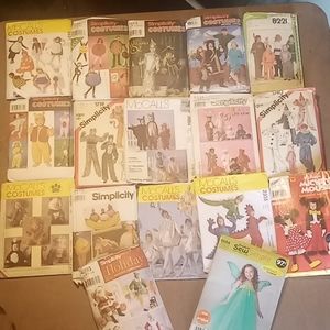Lot of 17 Sewing Patterns for Costumes ~ Kids & Adults Halloween